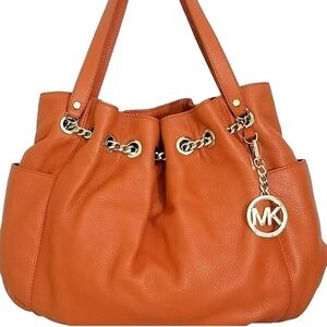 Michael Kors Orange Leather Tote Bag